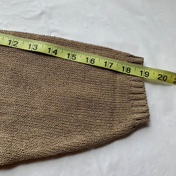 Vintage Ce'Ci Sweater Womens M/L Brown Crochet Chunky Knit Linen Blend Boho NEW - Picture 10 of 10
